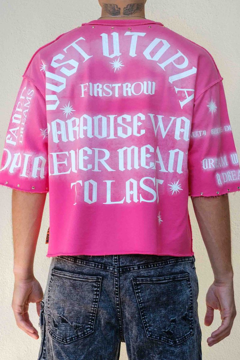 First Row LOST UTOPIA OBLIVION CROPPED TEE