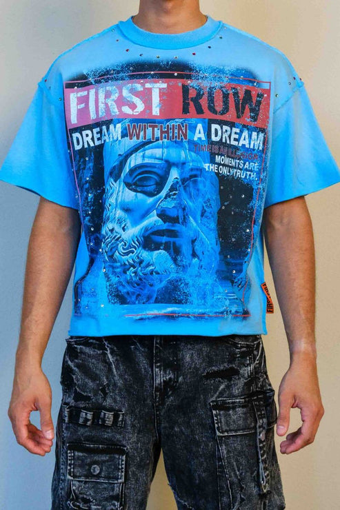 First Row LOST UTOPIA RUINS DREAM CROPPED TEE