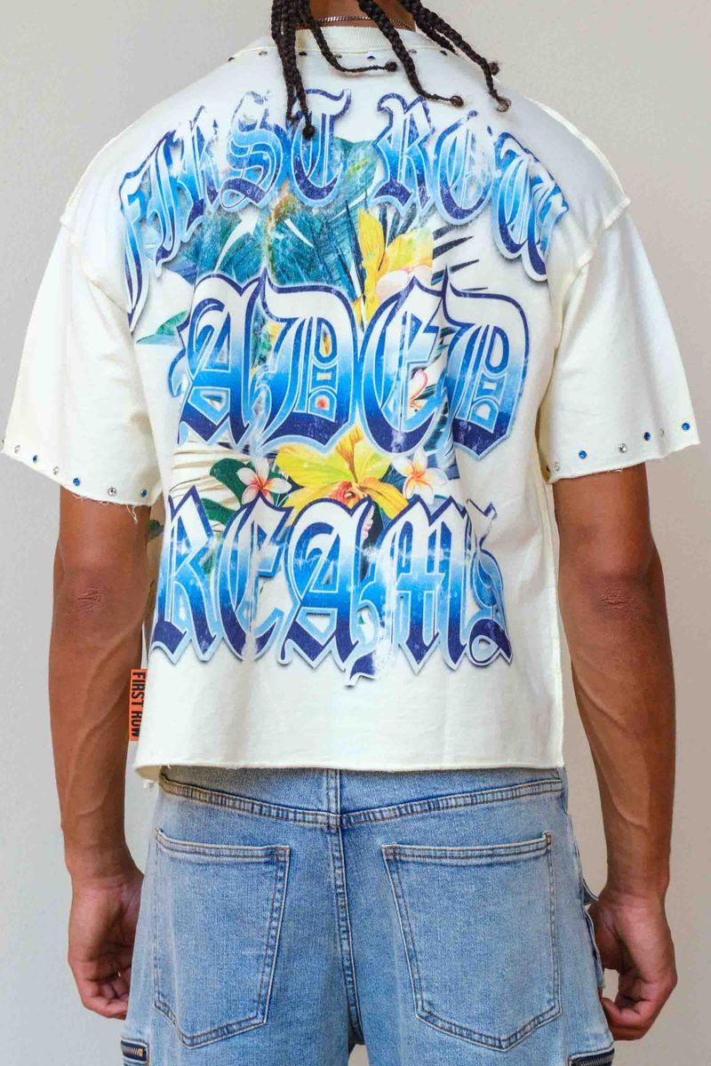 First Row LOST UTOPIA FADED DREAM CROPPED TEE