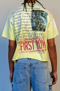 First Row LOST UTOPIA PROGRAM CROPPED TEE