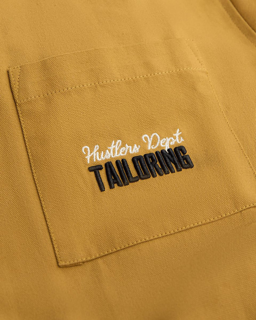 GFTD HUSTLERS WORK BUTTON UP SHIRT-YELLOW