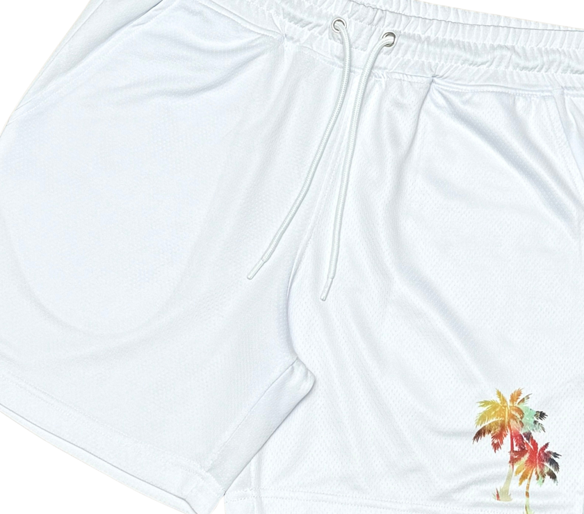 Redtag Palm Trees 2 PC Short Set Men-White