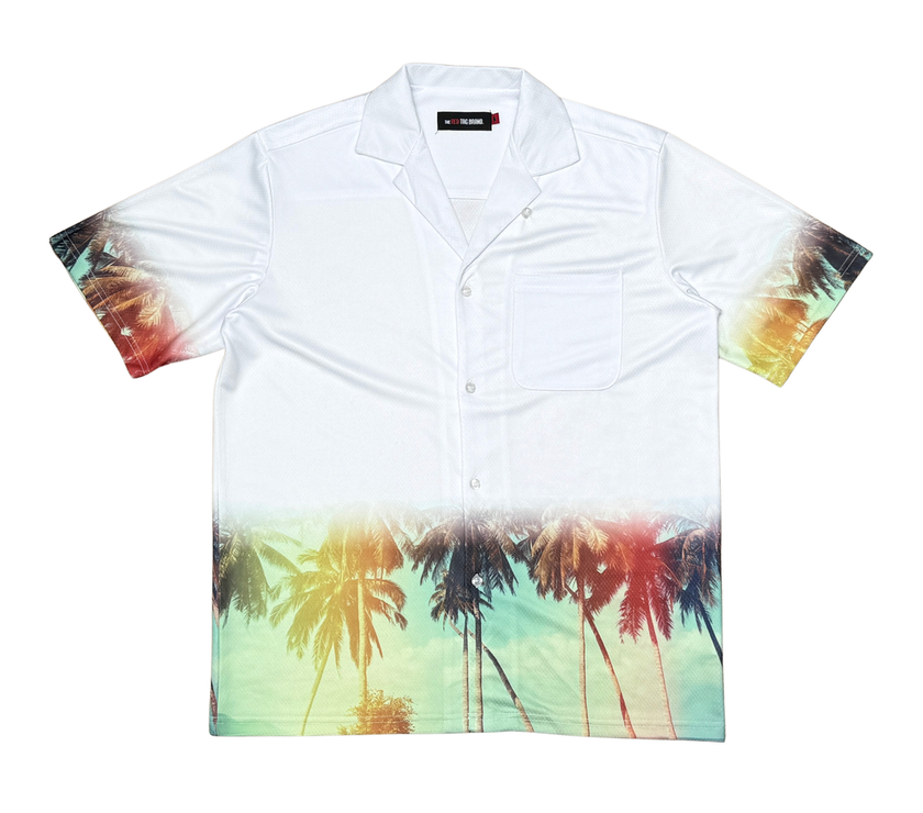 Redtag Palm Trees 2 PC Short Set Men-White