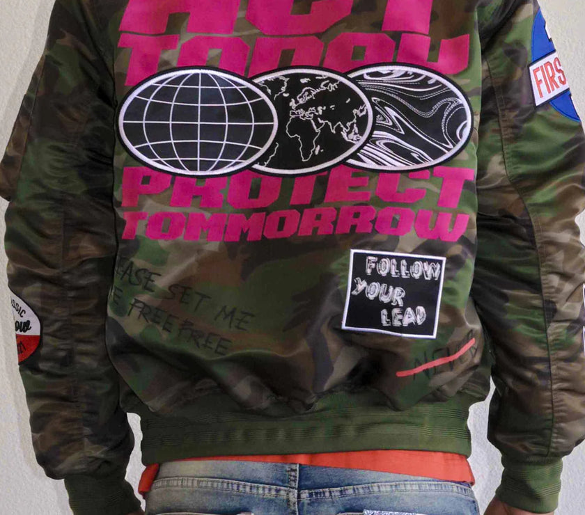 FIRST ROW ACT TODAY MULTI PATCHES MA-1 JACKET