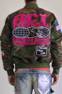 FIRST ROW ACT TODAY MULTI PATCHES MA-1 JACKET