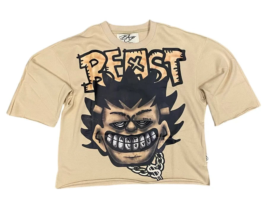 BKYS "BEAST" 3/4 SLEEVE F-TERRY CROPPED TEE