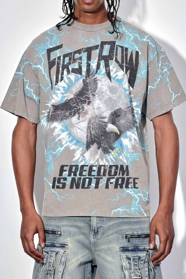 FIRST ROW FREEDOM IS NOT FREE FLAME WASHED TEE