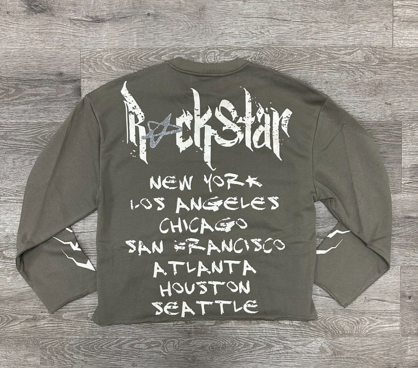 BKYS "ROCKSTAR" F-TERRY LONG SLEEVE CROPPED TEE