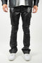 R3BEL FAUX LEATHER CARGO PANTS Stacked Fit