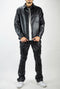 R3BEL FAUX LEATHER CARGO PANTS Stacked Fit