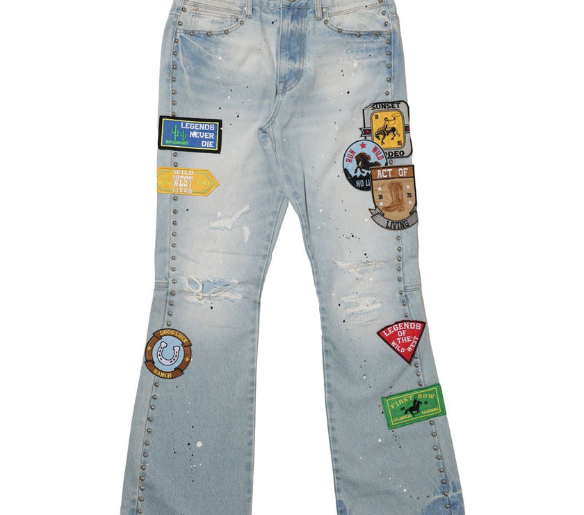 FIRST ROW ACT OF LIVING RODEO WASHED DENIM PANTS