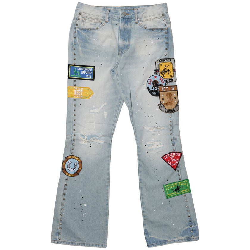 FIRST ROW ACT OF LIVING RODEO WASHED DENIM PANTS