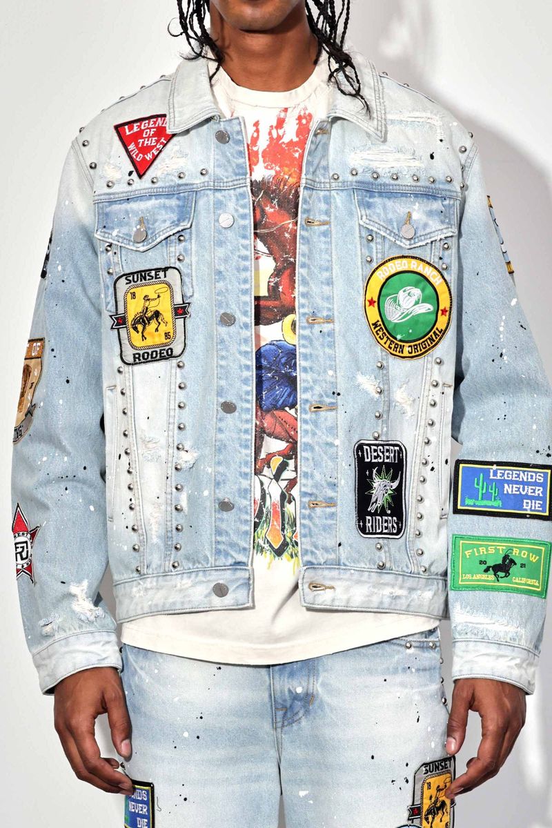 FIRST ROW ACT OF LIVING RODEO WASHED DENIM JACKET