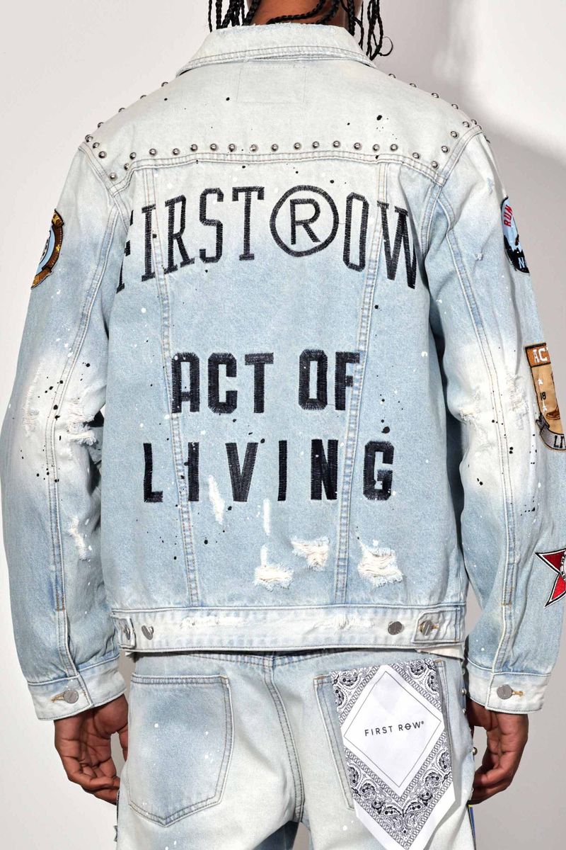 FIRST ROW ACT OF LIVING RODEO WASHED DENIM JACKET