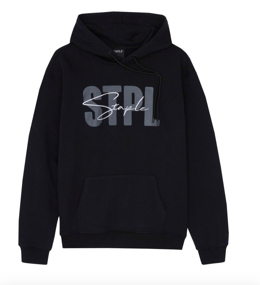 STAPLE SCRIPT EMBROIDERED HOODIE
