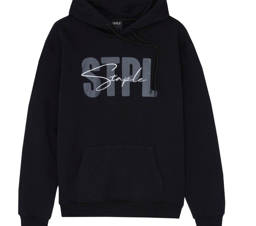 STAPLE SCRIPT EMBROIDERED HOODIE