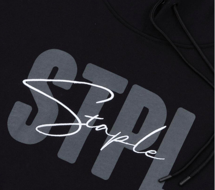 STAPLE SCRIPT EMBROIDERED HOODIE
