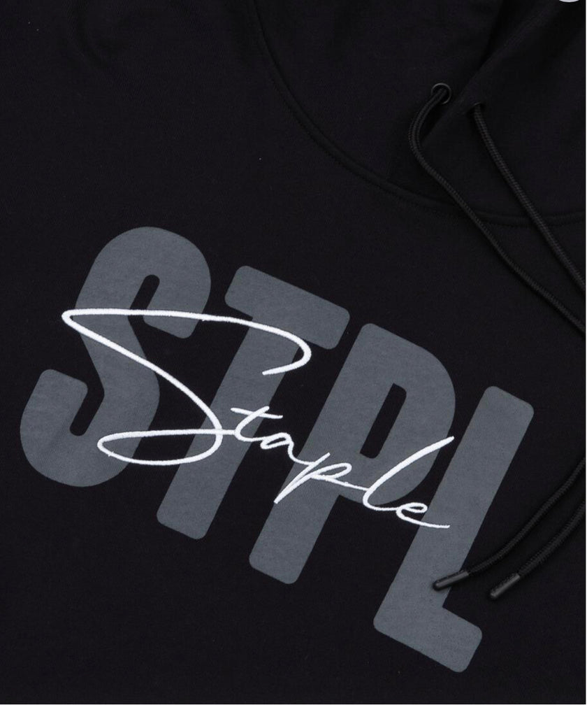 STAPLE SCRIPT EMBROIDERED HOODIE
