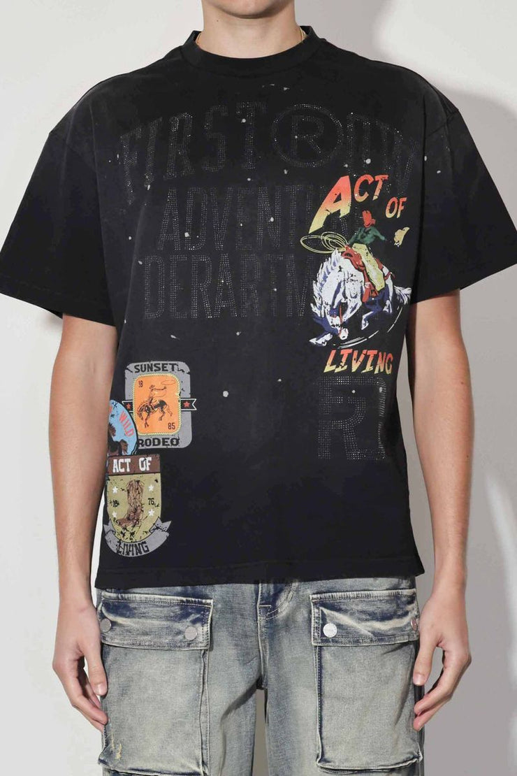 FIRST ROW ACT OF LIVING RODEO WASHED TEE