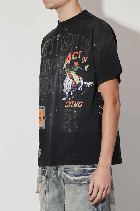 FIRST ROW ACT OF LIVING RODEO WASHED TEE