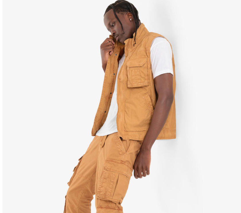 COPPER RIVET TIMBER BROWN CARGO VEST