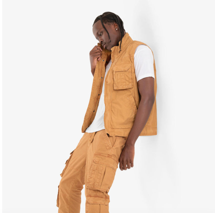 COPPER RIVET TIMBER BROWN CARGO VEST