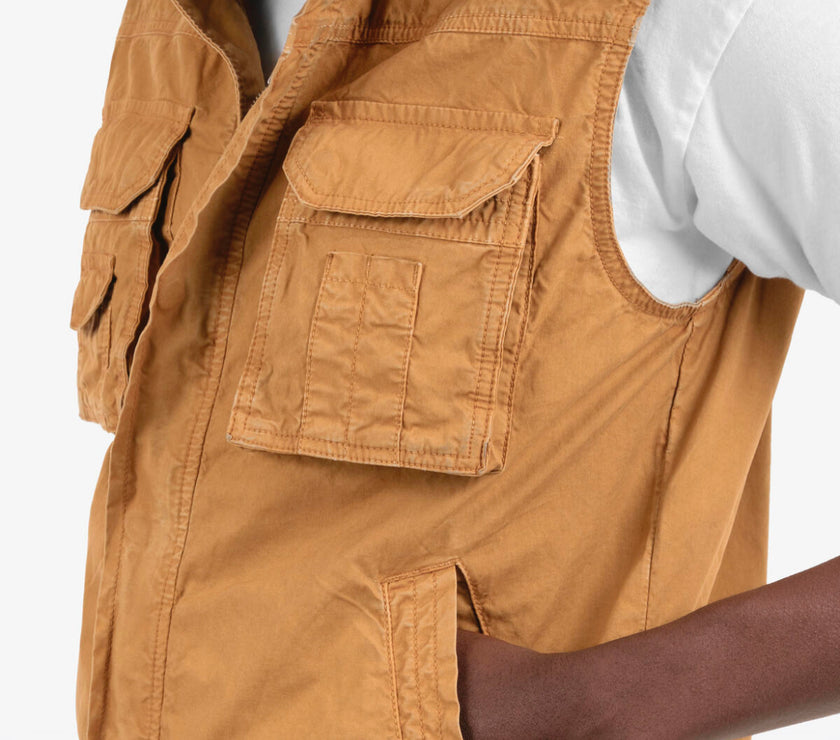 COPPER RIVET TIMBER BROWN CARGO VEST