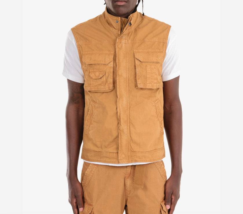 COPPER RIVET TIMBER BROWN CARGO VEST