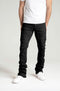 spark denim stretch twill stack pants ripped