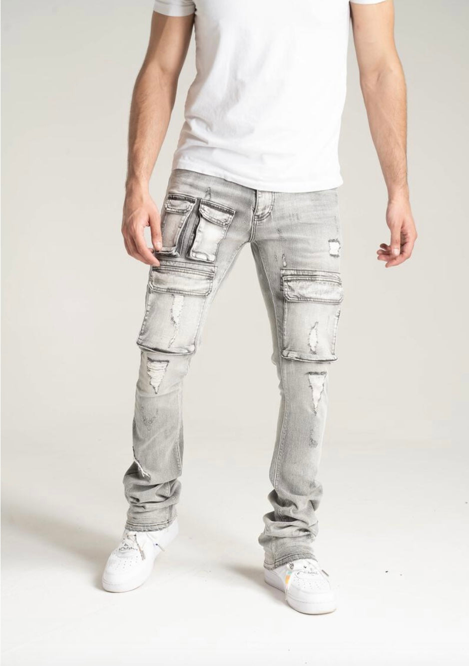 SPARK STRETCH CARGO STACK JEANS