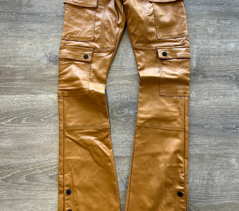 Bleeker & Mercer- Wax Denim Cargo STACKED FIT - Timber