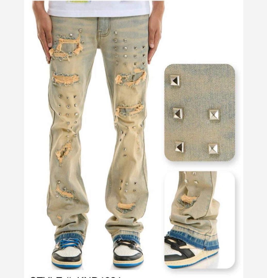 KDNK MULTI STUDS JEANS SKINNY FLARE