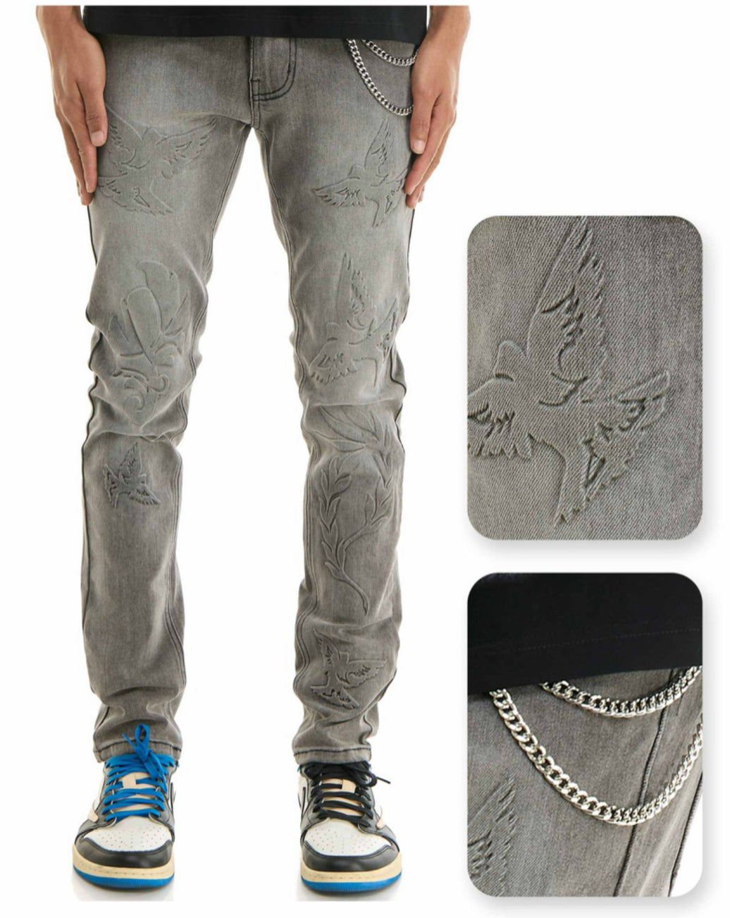 KDNK 3D PRINTING GREY JEANS SKINNY FIT