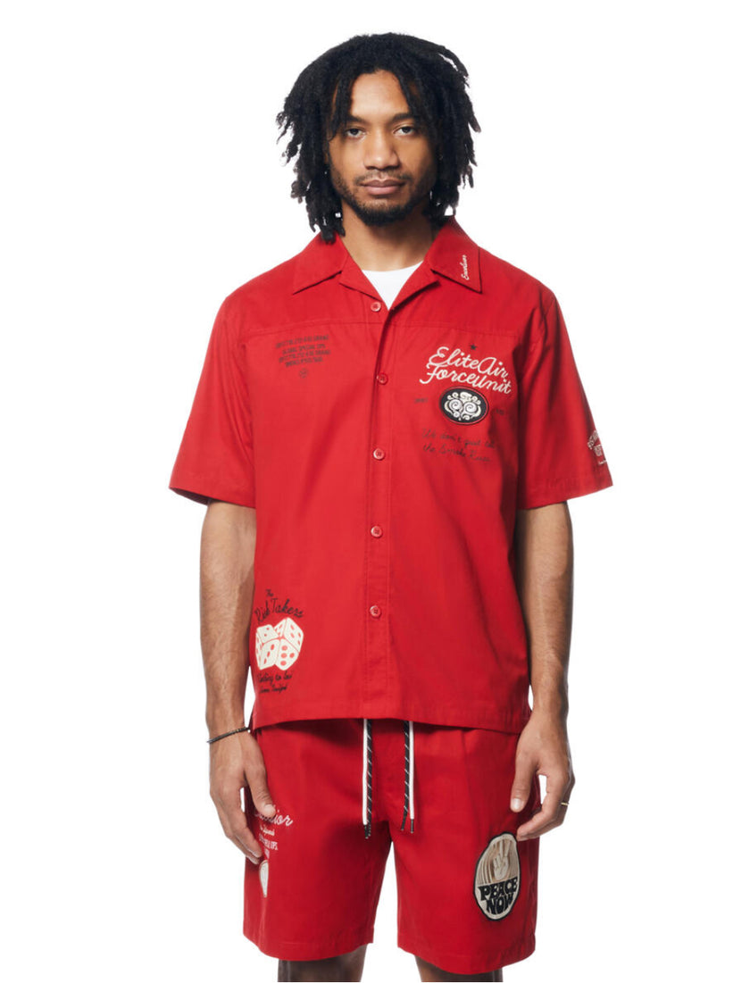 SMOKE RISE FASHION MILITARY NYLON  2 PC SHORT SET