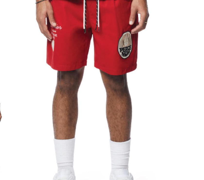 SMOKE RISE FASHION MILITARY NYLON  2 PC SHORT SET