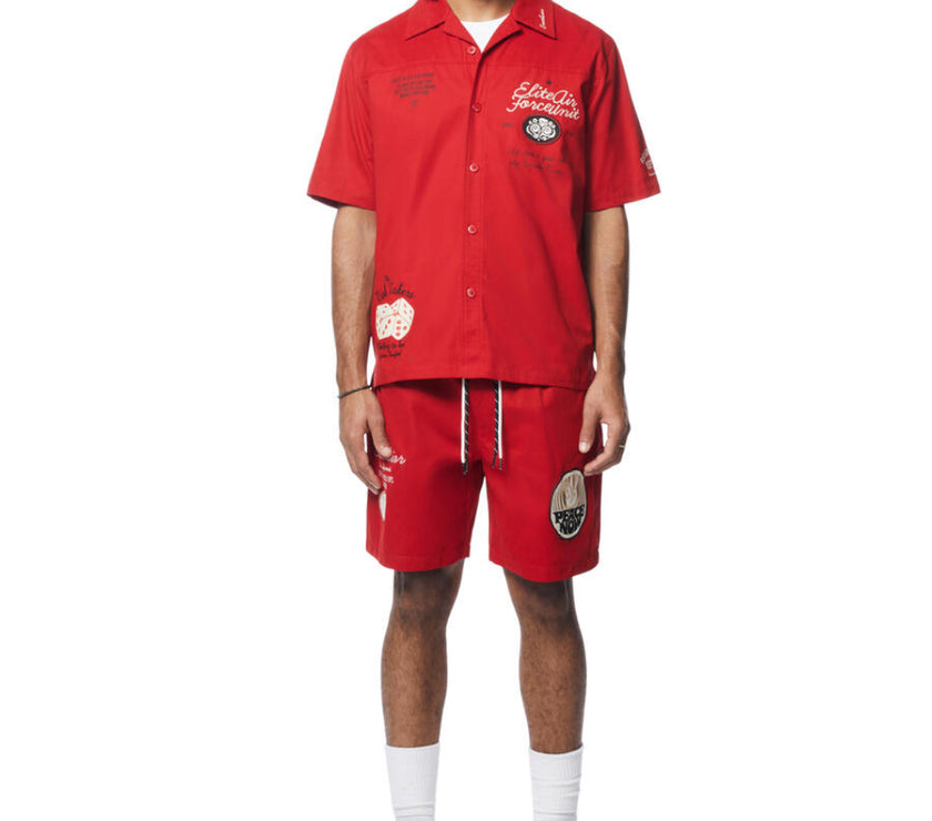 SMOKE RISE FASHION MILITARY NYLON  2 PC SHORT SET