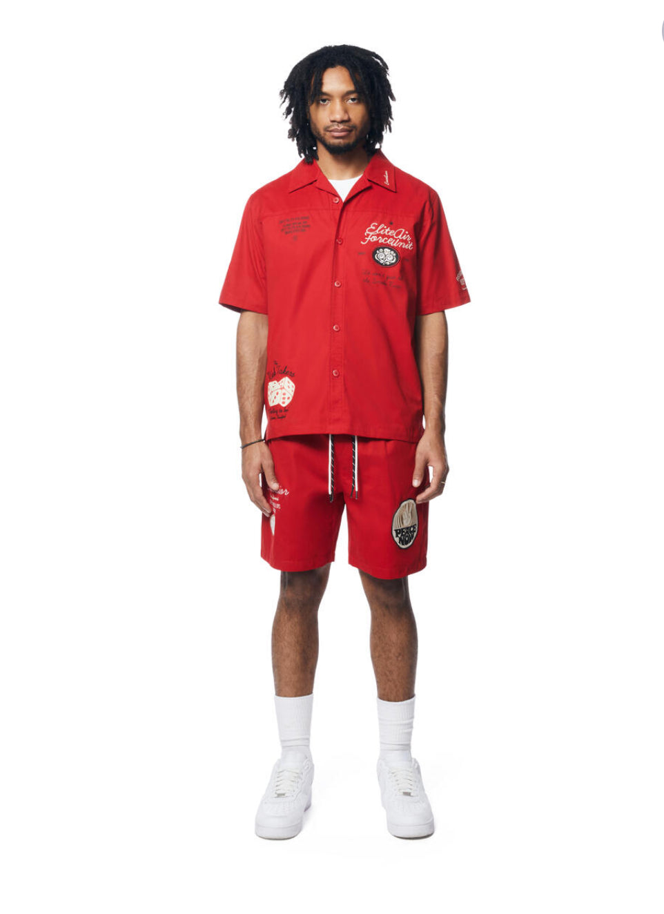 SMOKE RISE FASHION MILITARY NYLON  2 PC SHORT SET