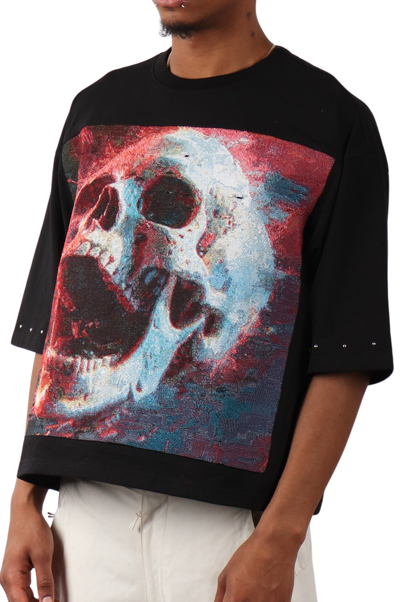 MAJESTIK MEN’S TAPESTRY MIX CROPPED TEE