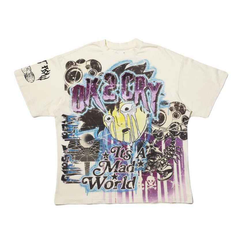 FIRST ROW IT'S MAD WORLD, OK TO CRY CHAOS TEE