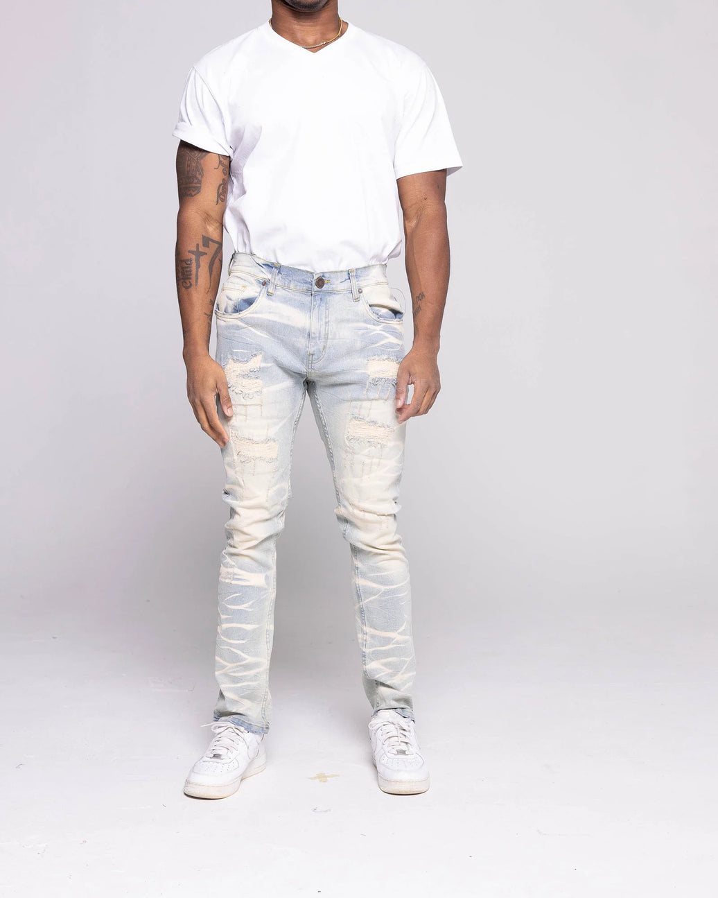 Evolution MEN'S SLIM RIP & REPAIR LEGACY DENIM JEAN