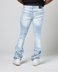 FWRD Men's Worn Down Stacked Flare Denim Jean