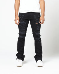 FWRD Men's Worn Down Stacked Flare Denim Jean