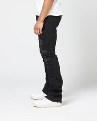 FWRD Men's Worn Down Stacked Flare Denim Jean