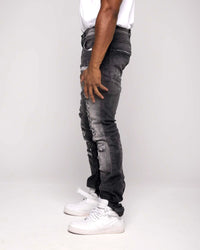 FWRD Men's Worn Down Stacked Flare Denim Jean