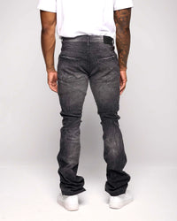 FWRD Men's Worn Down Stacked Flare Denim Jean