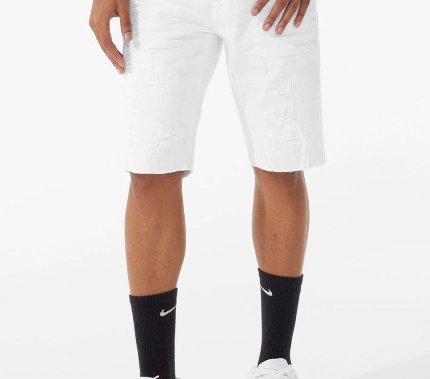 Jordan Craig Shorts W Shreds- White