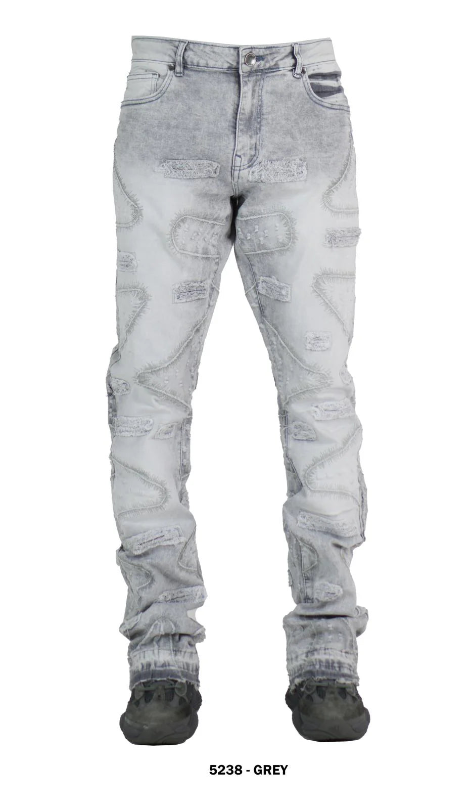 FOCUS Patterns" Denim Jeans-VINTAGE-GREY