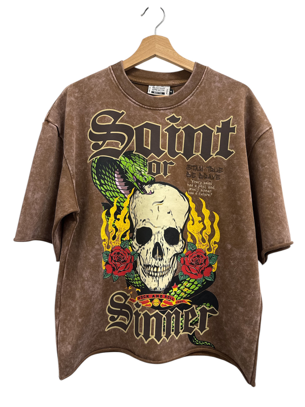 BLEECKER & MERCER SAINT OR SINNER CROPPED TOP TSHIRT