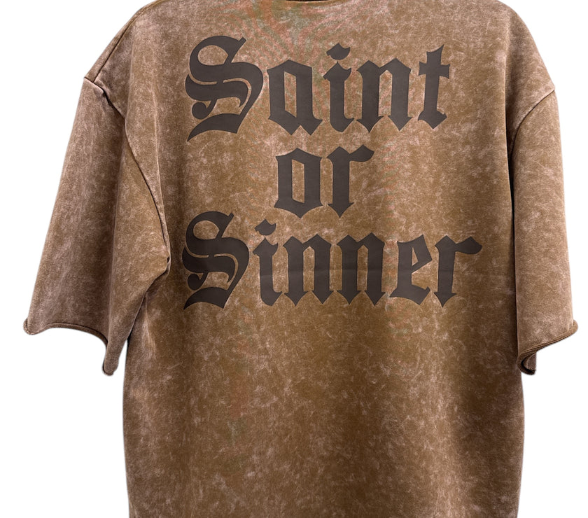 BLEECKER & MERCER SAINT OR SINNER CROPPED TOP TSHIRT