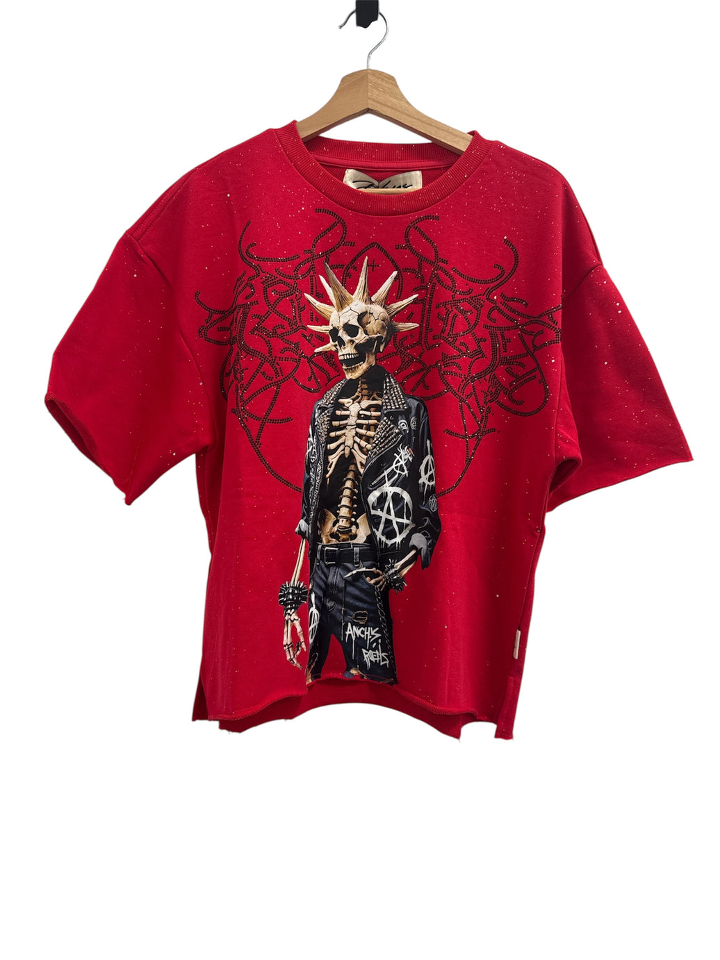BKYS Red Skeleton Rockstar Crop Shirt